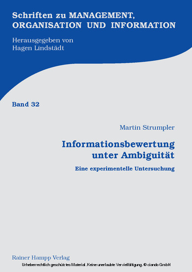 Informationsbewertung unter Ambiguität main product photo