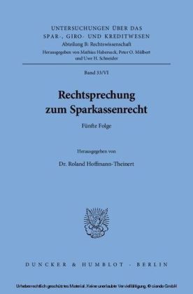 Rechtsprechung zum Sparkassenrecht.