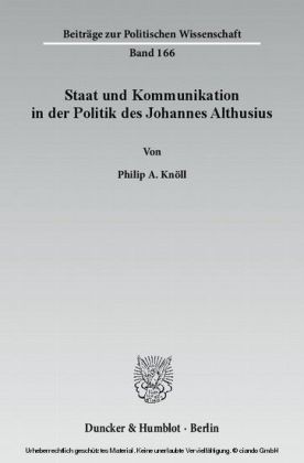 Staat und Kommunikation in der Politik des Johannes Althusius.