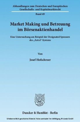 Market Making und Betreuung im Börsenaktienhandel.