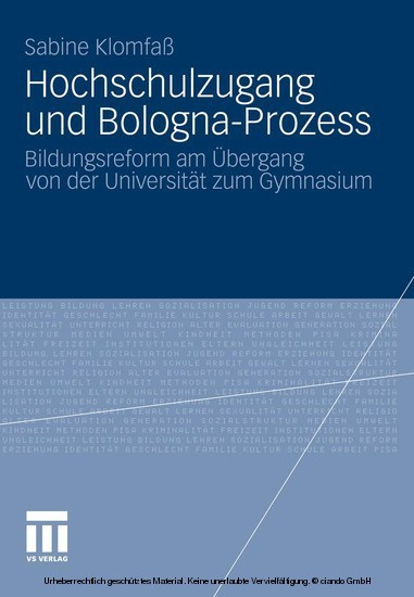 Hochschulzugang und Bologna-Prozess main product photo