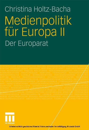 Medienpolitik für Europa II main product photo