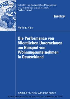 Die Performance von öffentlichen Unternehmen am Beispiel von Wohnungsunternehmen in Deutschland