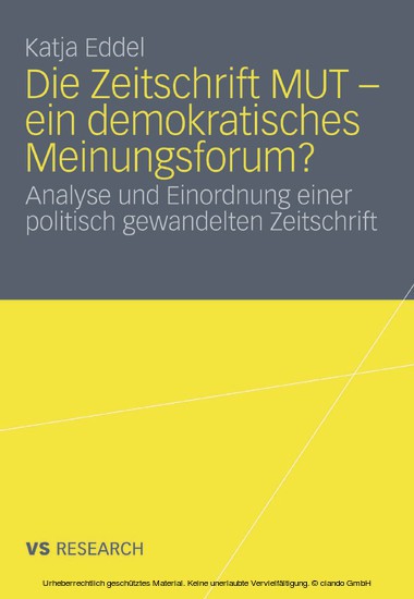 Die Zeitschrift MUT - ein demokratisches Meinungsforum? main product photo