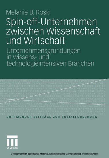 Spin-off-Unternehmen zwischen Wissenschaft und Wirtschaft main product photo