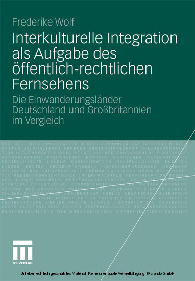 Interkulturelle Integration als Aufgabe des öffentlich-rechtlichen Fernsehens main product photo