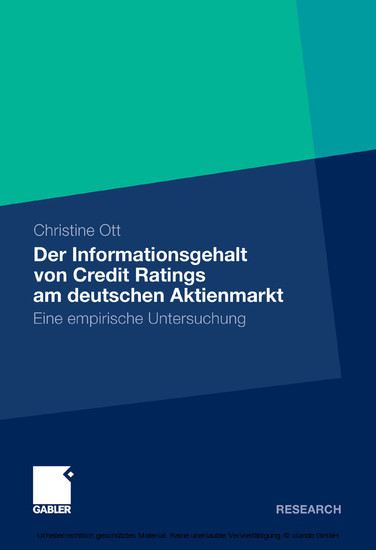 Der Informationsgehalt von Credit Ratings am deutschen Aktienmarkt main product photo