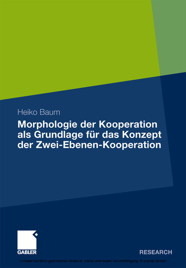 Morphologie der Kooperation als Grundlage für das Konzept der Zwei-Ebenen-Kooperation main product photo