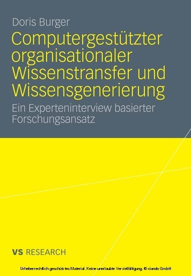 Computergestützter organisationaler Wissenstransfer und Wissensgenerierung main product photo