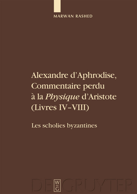 Alexandre d'Aphrodise, Commentaire perdu à la 'Physique' d'Aristote (Livres IV-VIII) main product photo