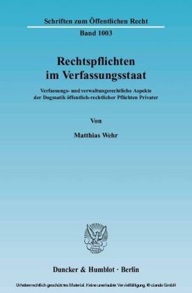Rechtspflichten im Verfassungsstaat.
