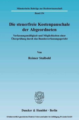 Die steuerfreie Kostenpauschale der Abgeordneten.