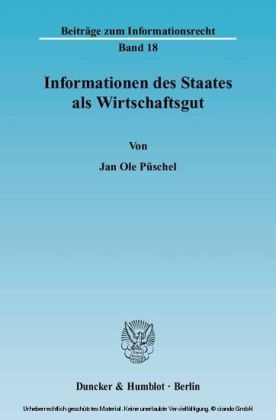 Informationen des Staates als Wirtschaftsgut.