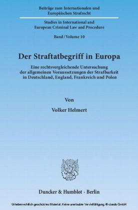 Der Straftatbegriff in Europa.