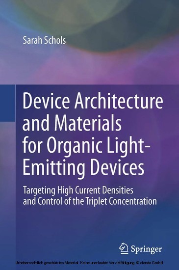 Device Architecture and Materials for Organic Light-Emitting Devices main product photo