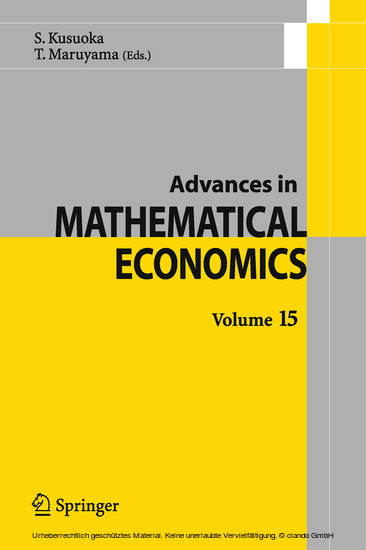 Advances in Mathematical Economics Volume 15. Vol.15 main product photo