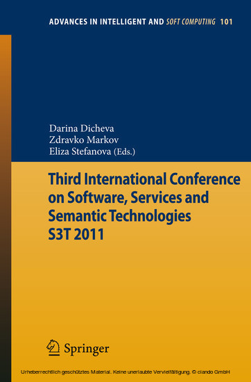 Third International Conference on Software, Services & Semantic Technologies S3T 2011 main product photo