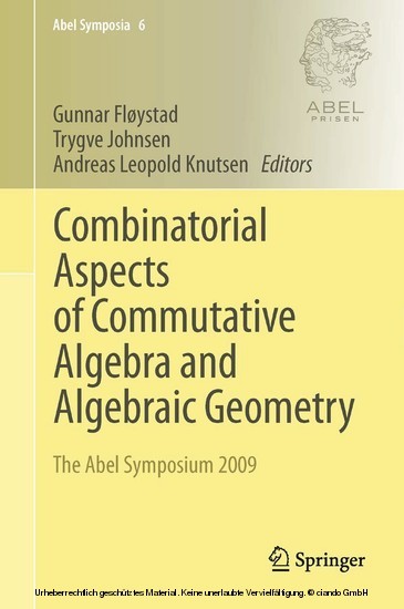 Combinatorial Aspects of Commutative Algebra and Algebraic Geometry main product photo
