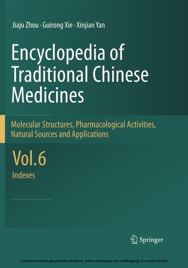 Encyclopedia of Traditional Chinese Medicines - Molecular Structures, Pharmacological Activities, Natural Sources and Applications main product photo