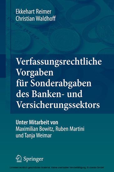 Verfassungsrechtliche Vorgaben für Sonderabgaben des Banken- und Versicherungssektors main product photo