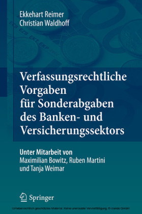 Verfassungsrechtliche Vorgaben für Sonderabgaben des Banken- und Versicherungssektors