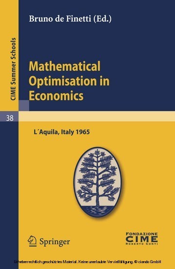Mathematical Optimisation in Economics main product photo