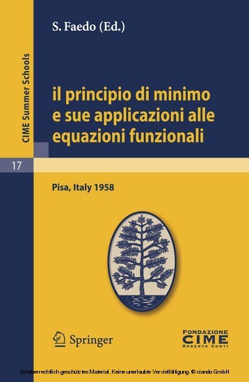 Il principio di minimo e sue applicazioni alle equazioni funzionali main product photo