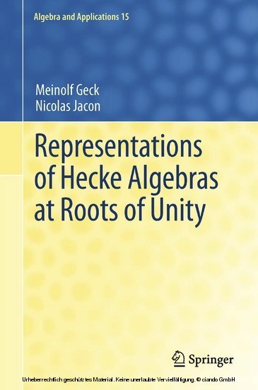 Representations of Hecke Algebras at Roots of Unity main product photo