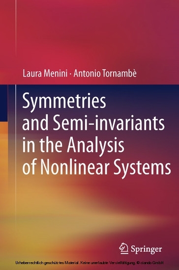 Symmetries and Semi-invariants in the Analysis of Nonlinear Systems main product photo