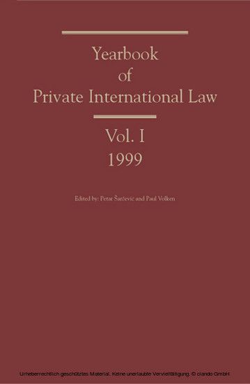 Yearbook of Private International Law. Volume.1 main product photo