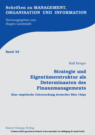 Strategie und Eigentümerstruktur als Determinanten des Finanzmanagements main product photo