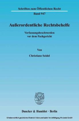 Außerordentliche Rechtsbehelfe.