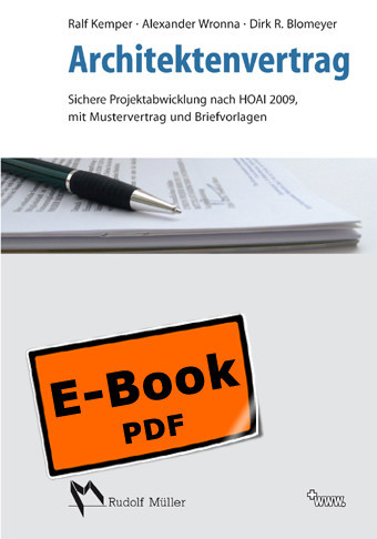 Architektenvertrag - Sichere Projektabwicklung nach HOAI 2009, mit Mustervertrag und Briefvorlagen main product photo