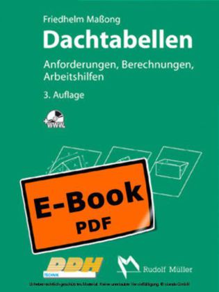 Dachtabellen - Anforderungen, Berechnungen, Arbeitshilfen