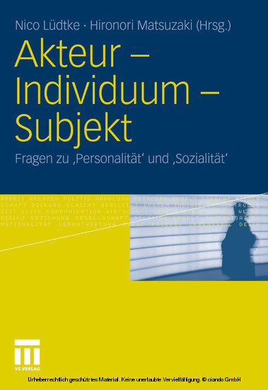 Akteur - Individuum - Subjekt main product photo