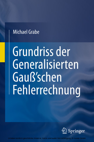 Grundriss der Generalisierten Gauß'schen Fehlerrechnung main product photo