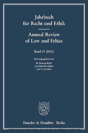 Jahrbuch für Recht und Ethik / Annual Review of Law and Ethics. main product photo