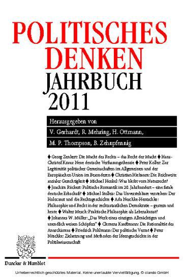 Politisches Denken. Jahrbuch 2011. main product photo