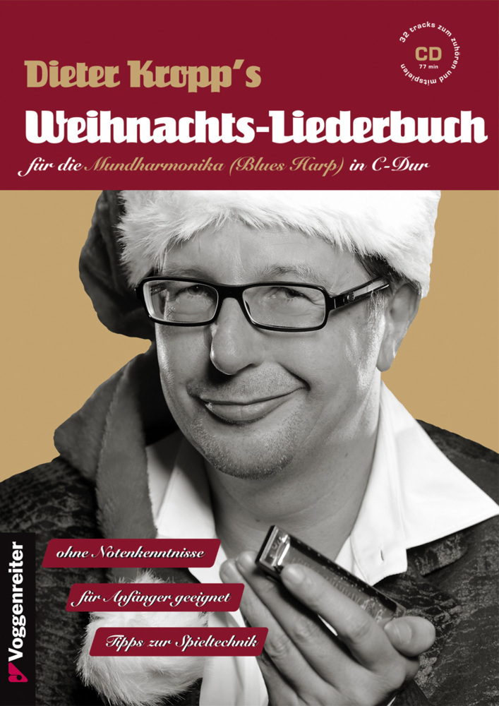 Dieter Kropp's Weihnachts-Liederbuch für die Mundharmonika (Blues Harp) in C-Dur, m. Audio-CD main product photo