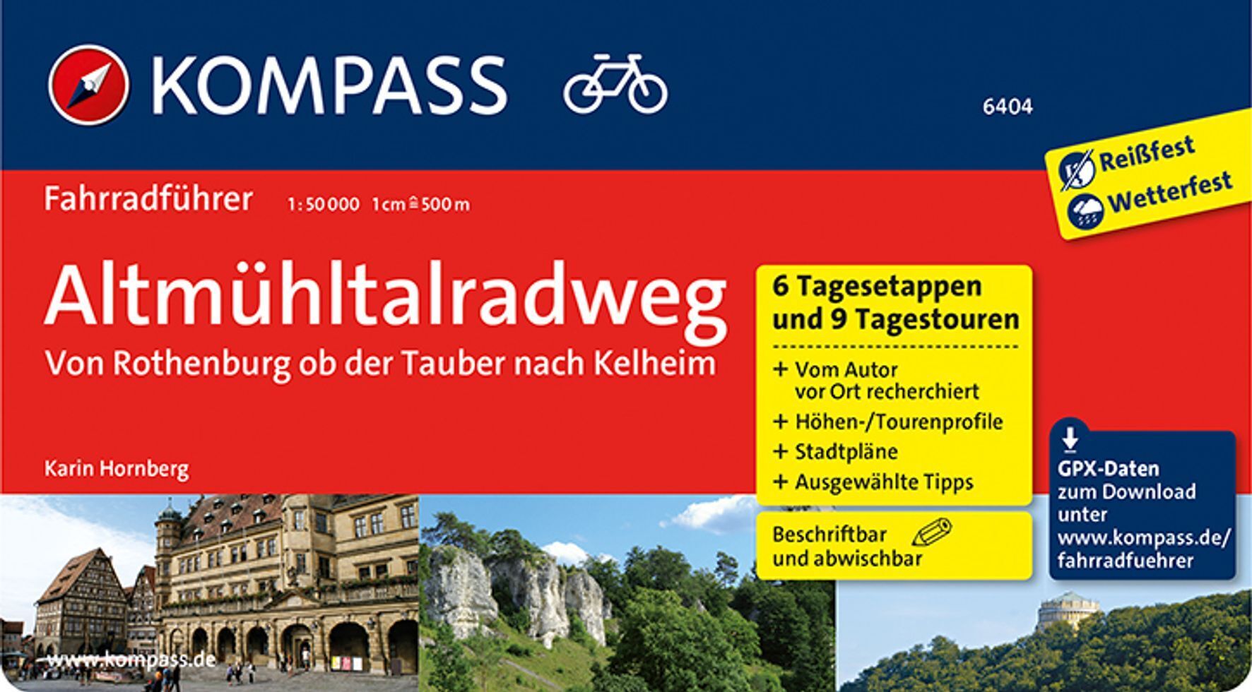 KOMPASS Fahrradführer Altmühltal-Radweg von Rothenburg ob der Tauber nach Kelheim main product photo