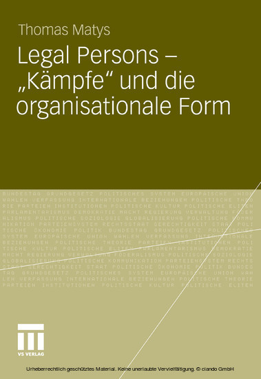Legal Persons - 'Kämpfe' und die organisationale Form main product photo