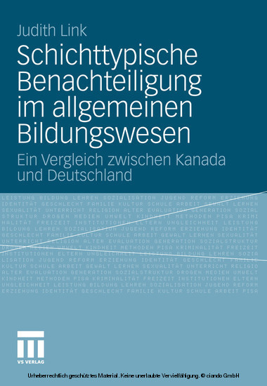 Schichttypische Benachteiligung im allgemeinen Bildungswesen main product photo