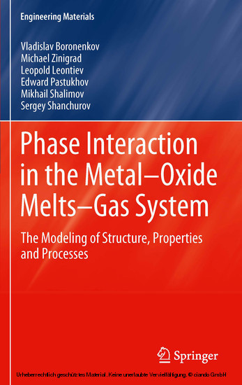 Phase Interaction in the Metal - Oxide Melts - Gas -System main product photo