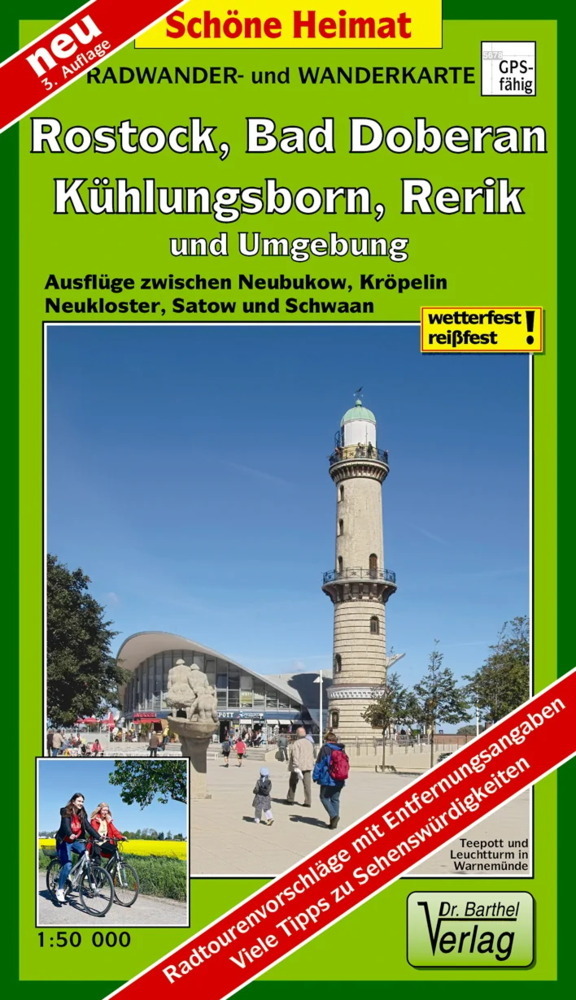 Radwander- und Wanderkarte Rostock, Bad Doberan, Kühlungsborn, Rerik und Umgebung main product photo
