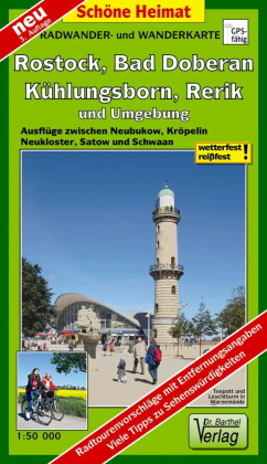 Radwander- und Wanderkarte Rostock, Bad Doberan, Kühlungsborn, Rerik und Umgebung