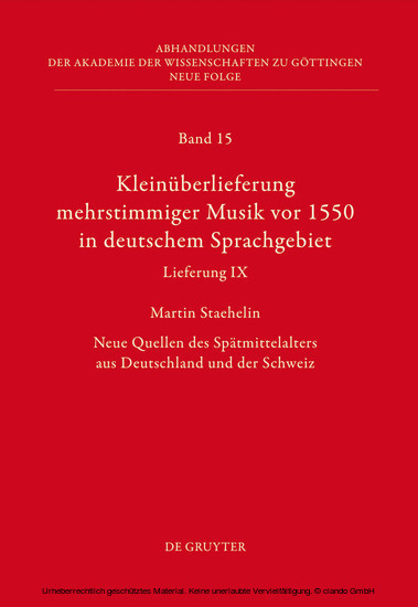 Kleinüberlieferung mehrstimmiger Musik vor 1550 in deutschem Sprachgebiet, Lieferung IX main product photo