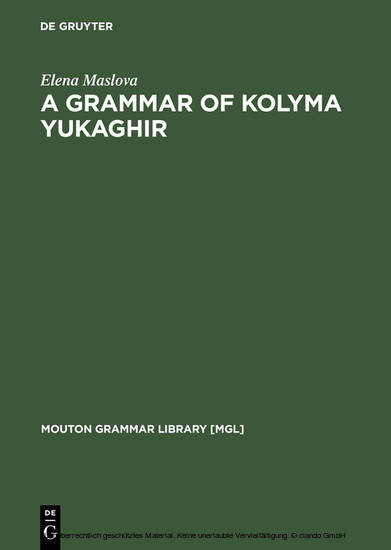A Grammar of Kolyma Yukaghir main product photo