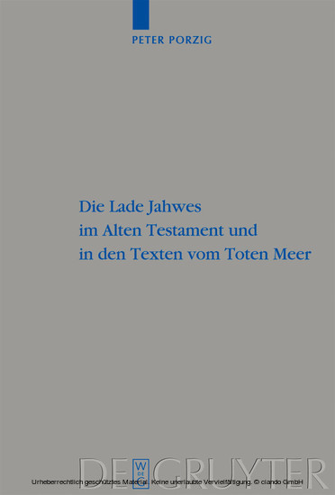 Die Lade Jahwes im Alten Testament und in den Texten vom Toten Meer main product photo