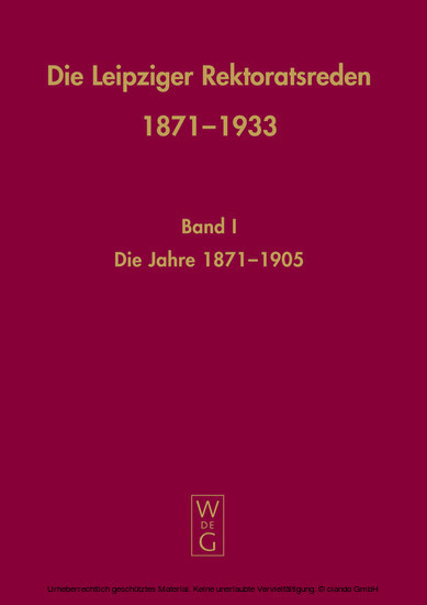 Die Leipziger Rektoratsreden 1871-1933 main product photo