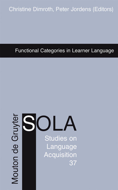 Functional Categories in Learner Language main product photo